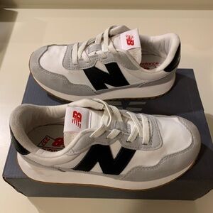 New Balance White and Black Kids' Sneakers